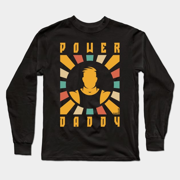 Power Daddy (Dad / Papa / Rays / 4C) Long Sleeve T-Shirt by MrFaulbaum